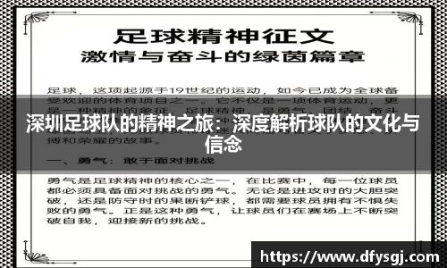 深圳足球队的精神之旅：深度解析球队的文化与信念